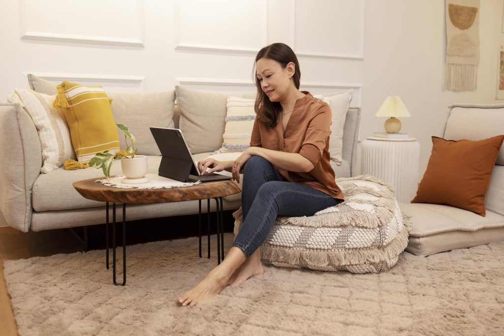person enjoying relaxing time home min